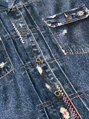 インディアン雷鳥プリントデニムシャツ