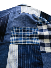 藍染手作業 古布パッチワークシャツ