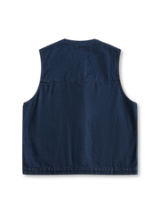 インディゴプラントダイドデニムワークベスト