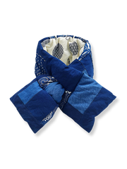 藍染め手刺し子パッチワークマフラー