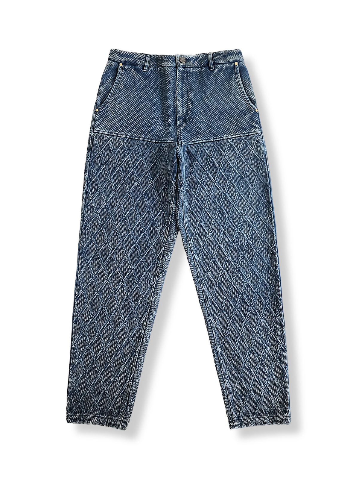 藍染め刺し子生地のレトロ剣道パンツ