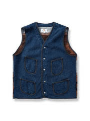 インディゴ染め剣道布パッチワークベスト