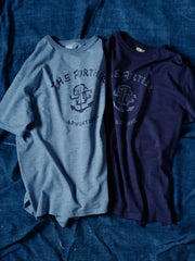 藍染スラブコットン アンカーTシャツ