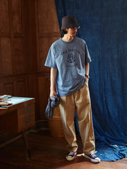 藍染スラブコットン アンカーTシャツ
