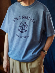 藍染スラブコットン アンカーTシャツ