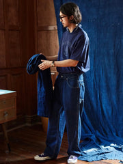 藍染スラブコットン アンカーTシャツ