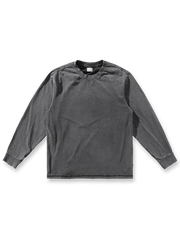 スエードのような起毛感とインディゴウォッシュが特徴の長袖Tシャツ。