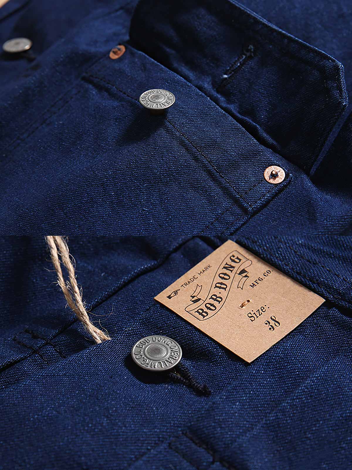 セルビッジディテールと金具部分