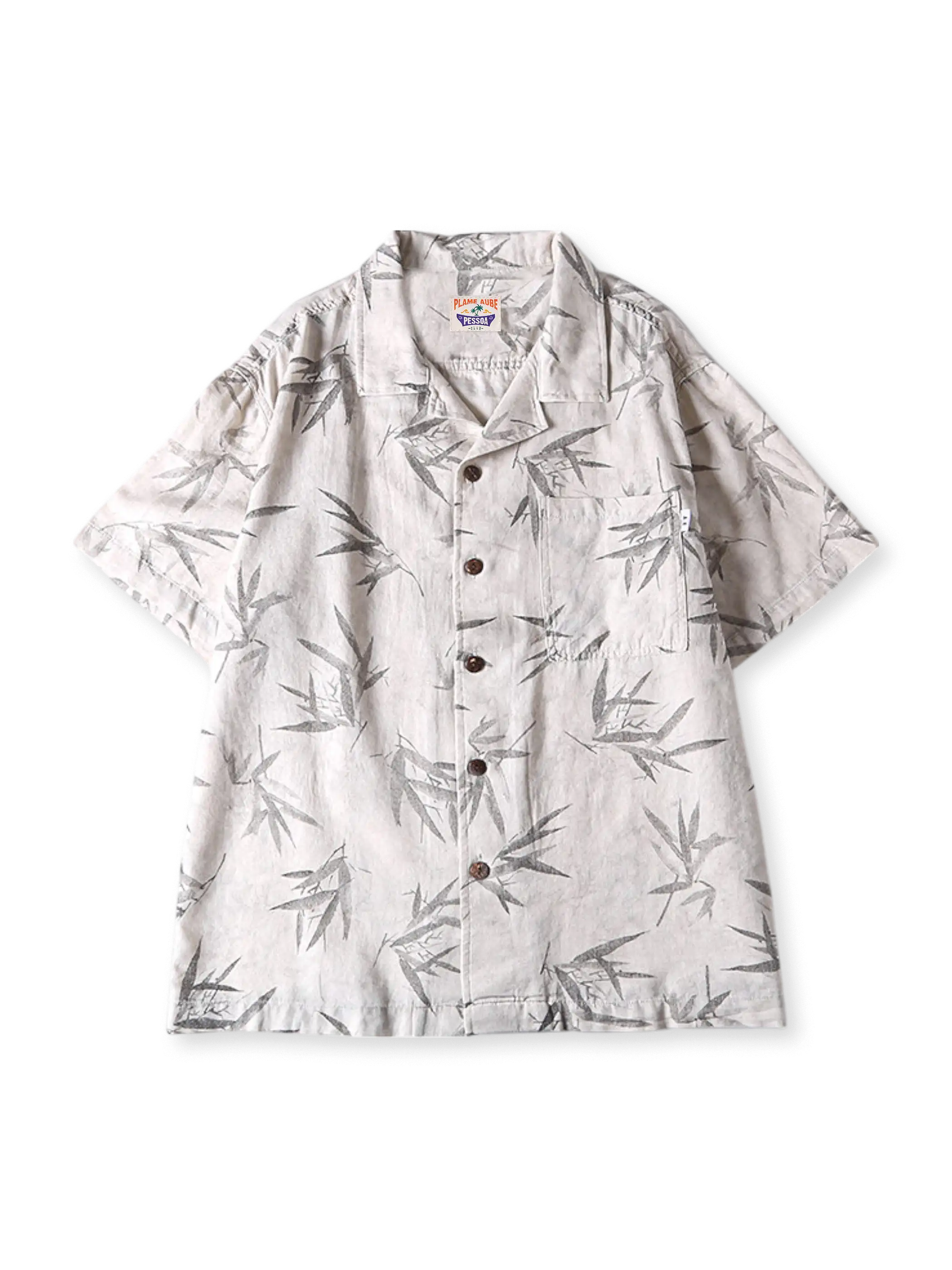 水墨プリントキューバカラーシャツ正面画像