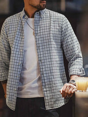 IVYチェック柄 ノンアイロンバブルシャツ