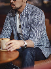 IVYチェック柄 ノンアイロンバブルシャツ