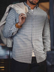 IVYチェック柄 ノンアイロンバブルシャツ