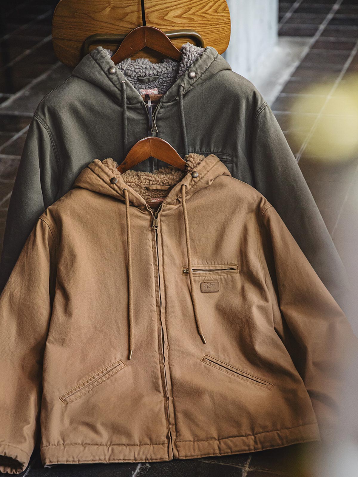 ボア裏地とポケットのディテール