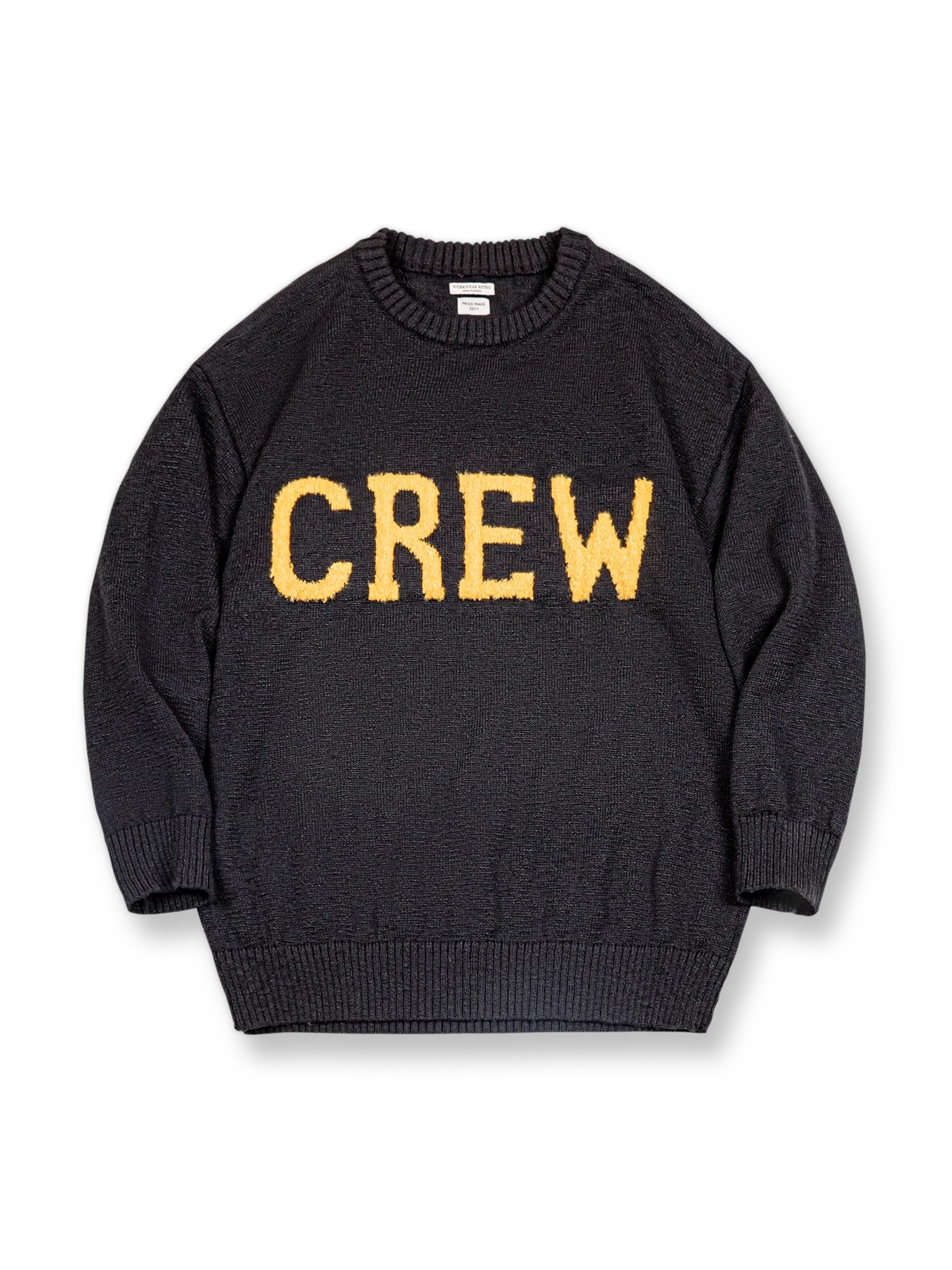 ジャカード編みのクルーネックセーターの製品イメージ