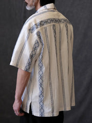 ジャカード刺繍キューバシャツ