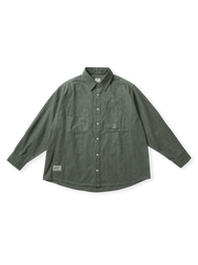 1940年代着想の日本製310gヘリンボーンコットン使用CPOシャツ。非対称ポケットとYKK五爪ボタン付き。