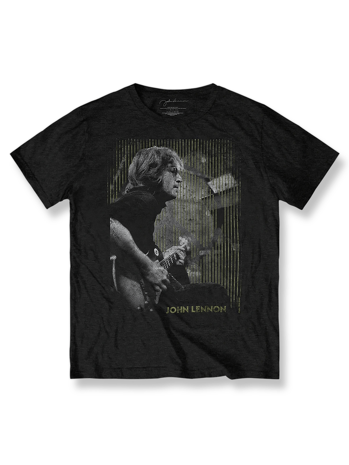John Lennon Tシャツ前面のクラシックなギター演奏画像