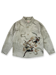 『西遊記』をテーマにした高精細プリントのコットンシャツ