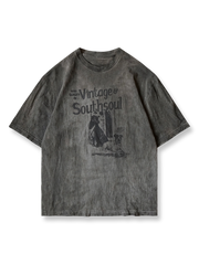 柿染めの霧がかったグレーが魅力のドロップショルダーTシャツ