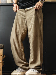 カキ色ベイカーパンツ Lyocell混紡生地