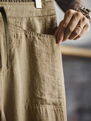 カキ色ベイカーパンツ Lyocell混紡生地