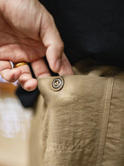 カキ色ベイカーパンツ Lyocell混紡生地