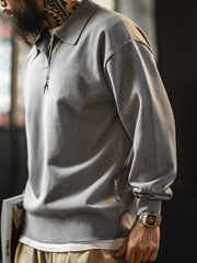 ニットポロ 長袖 プルオーバー