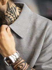 ニットポロ 長袖 プルオーバー