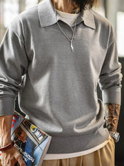 ニットポロ 長袖 プルオーバー