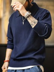 ニットポロ 長袖 プルオーバー