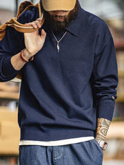 ニットポロ 長袖 プルオーバー