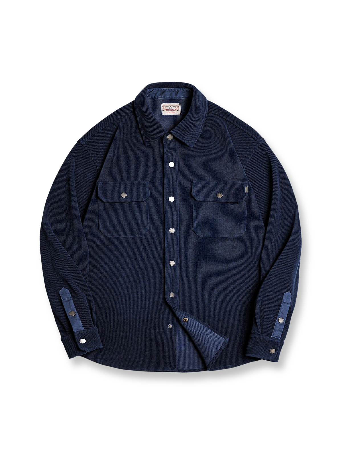 420g/m²ニットコーデュロイ素材の長袖シャツ。