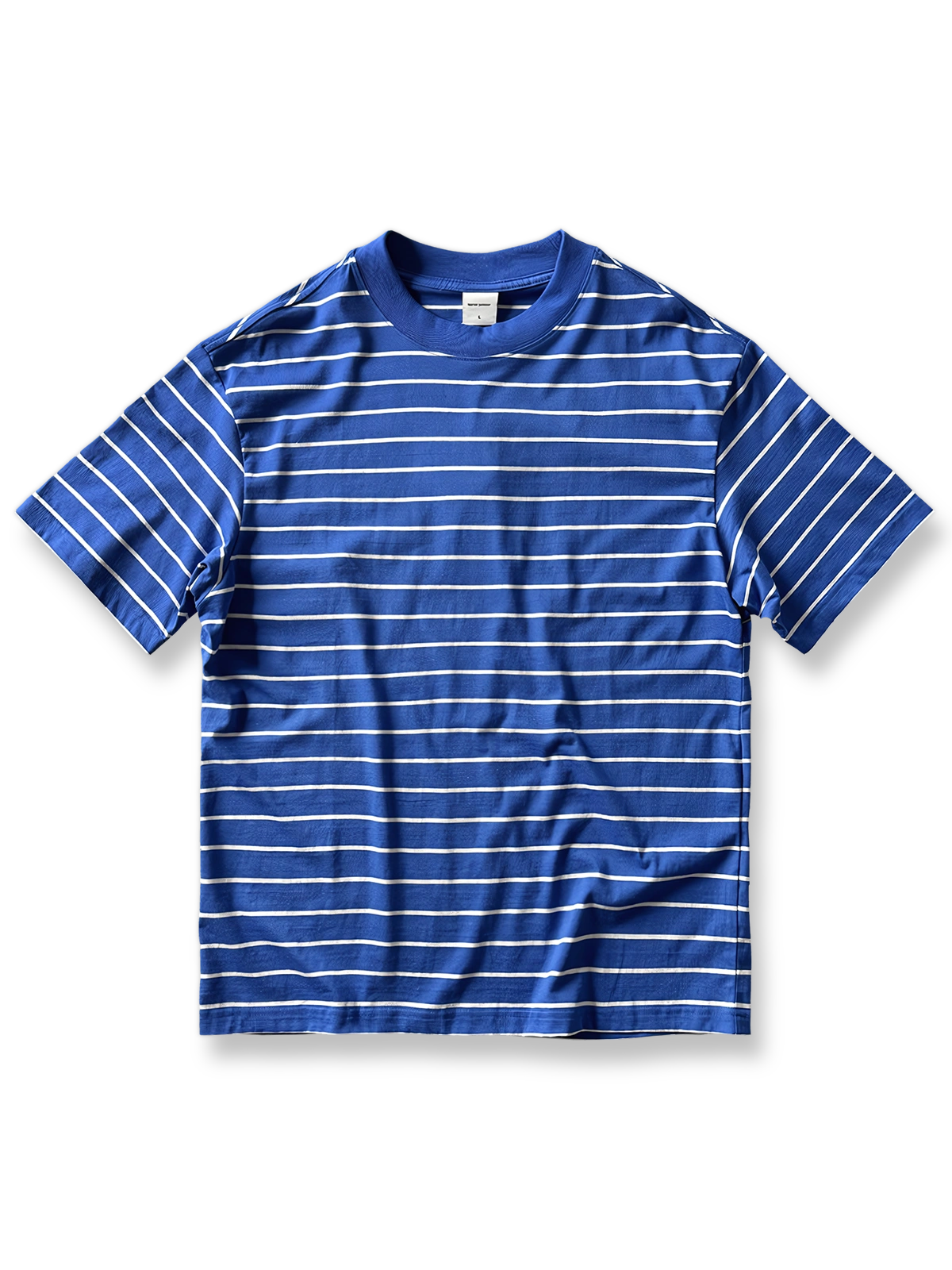 ニットストライプのボーダー半袖Tシャツ