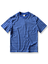 ニットストライプのボーダー半袖Tシャツ