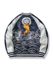 波と鯉の刺繍が映えるスーベニアジャケット