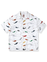 鯉柄プリントのハワイアン半袖シャツ
