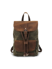 本革パッチワークのカジュアルバックパック