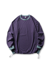 多機能ポリエステル生地使用の軽量速乾ロングTシャツ。調節可能なドローコード付きで春夏に最適
