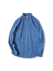 リネンコットン混紡生地に手刺繍とユーズド感を施した上品なウォッシュドシャツ