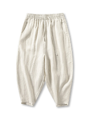 リネン ドロップクロッチ イージーパンツ