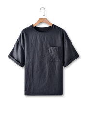 リネンポケットクルーネックTシャツ