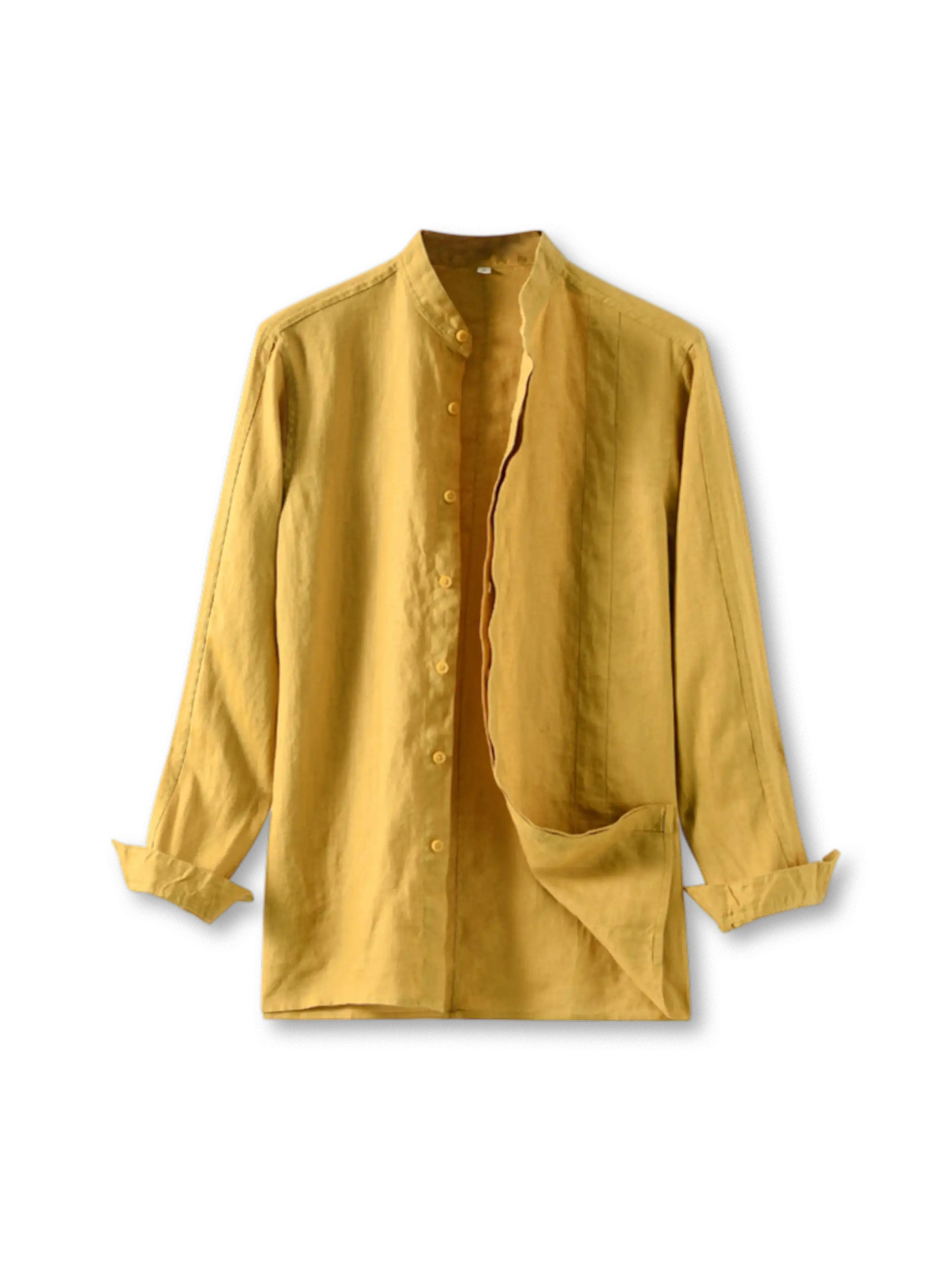 リネンスタンドカラーシャツ