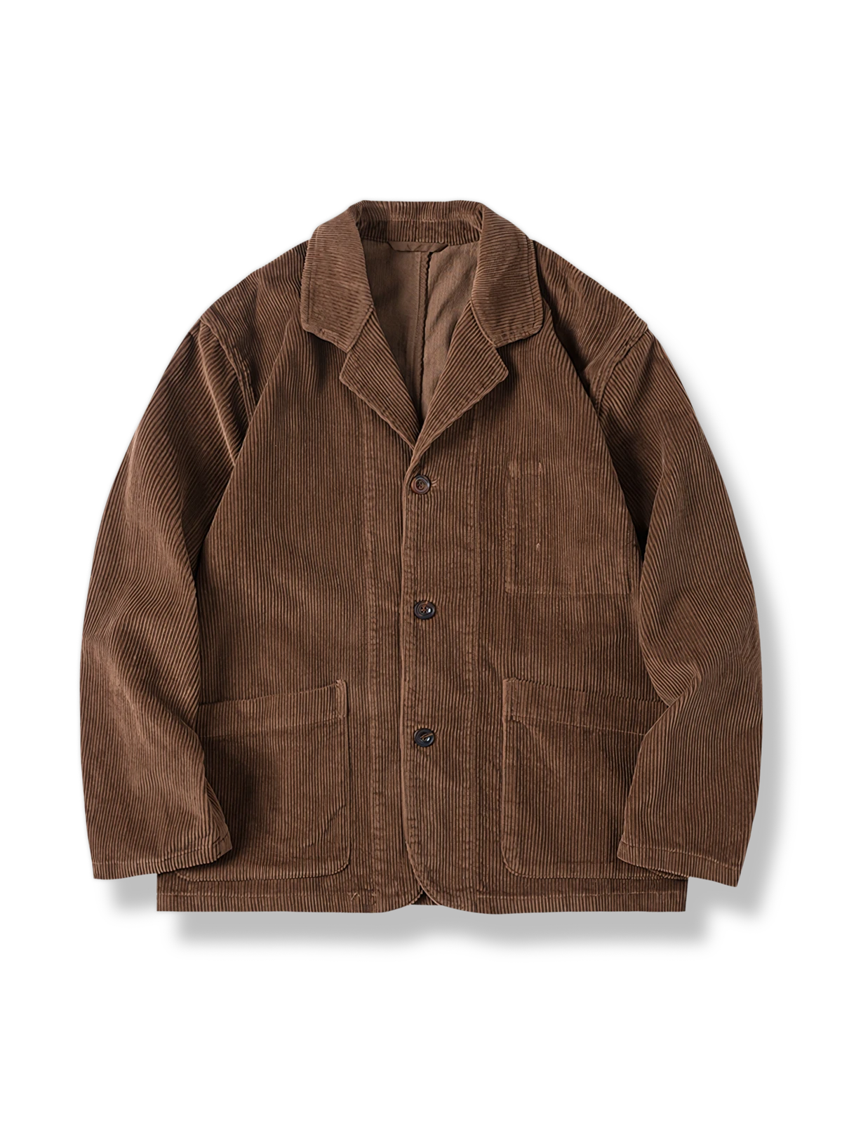ゆったりフィットの厚手コーデュロイスーツジャケット。