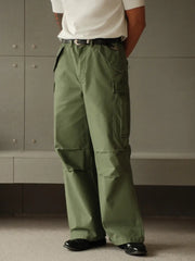 M51スタイルハイウエストワイドカーゴパンツ330g