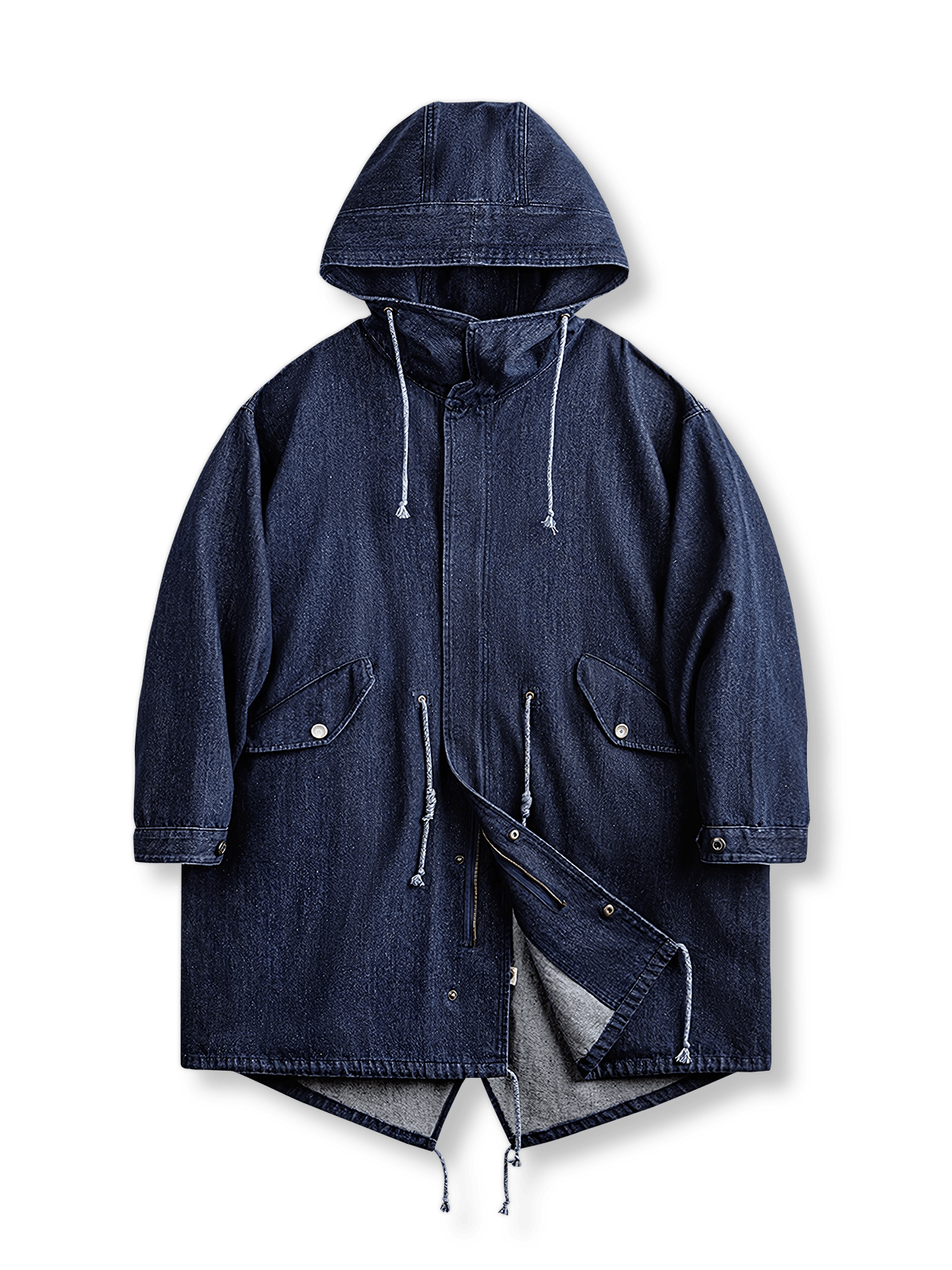 フィッシュテールとフードが特徴のM51デニムパーカ