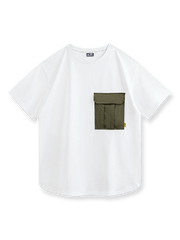 M51ポケットパッチワーク半袖Tシャツの正面図