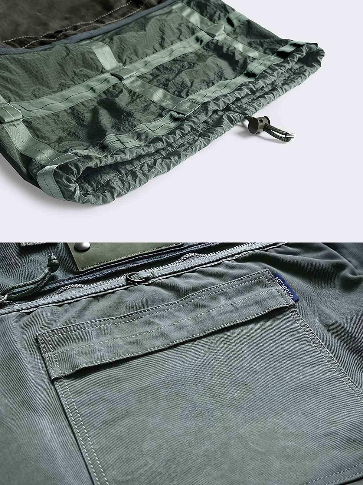 製品画像: M67アメカジ風ヴィンテージキャンバスウォッシュショルダーバッグの正面画像。クラシックなM67デザインとヴィンテージ加工が特徴で、日常やライディングに最適。
詳細画像: M67ヴィンテージキャンバスバッグのワッペンとウォッシュ加工のディテール画像。耐久性のあるディテールと独自のヴィンテージ感を強調。