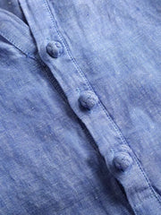 マンダリンカラー リネンヘンリーシャツ