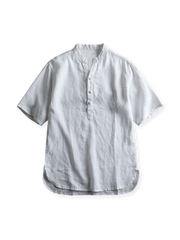 マンダリンカラー リネンヘンリーシャツ