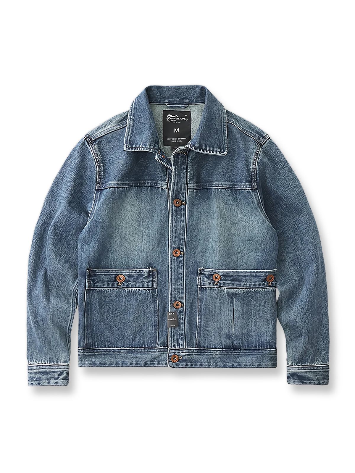 ヴィンテージ加工が映えるメンズデニムジャケット。